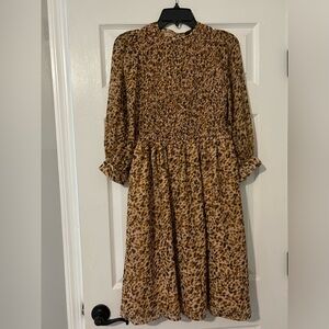 Ann Taylor Cheetah Print Dress NWT Size 0P